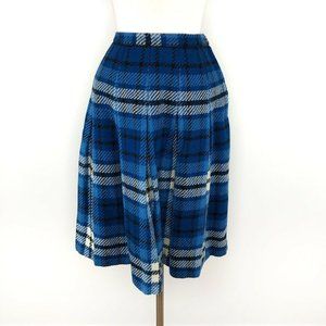 Vtg 60s 70s Pandora Costume Maker Blue Plaid Wool
